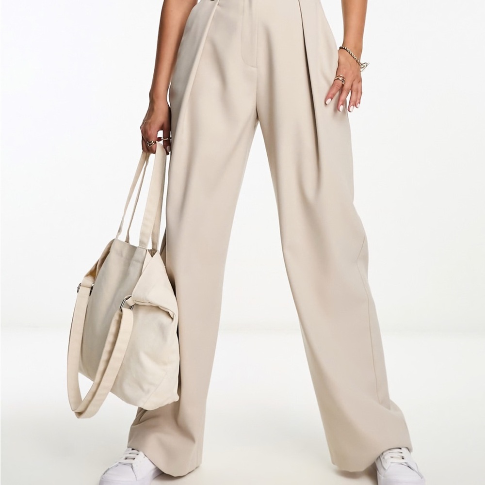 River Island Cream Wide-Leg Trousers - NWOT - sz 14